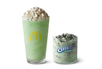 McDonald's Shamrock Shake and Oreo Shamrock McFlurry.