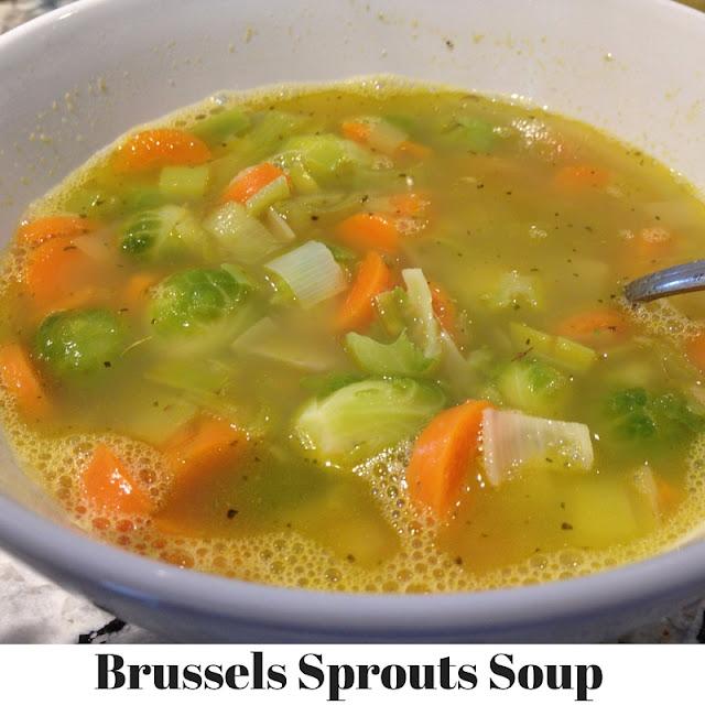 large bowl fo brussels sprout soup vegan brussels sprout soup