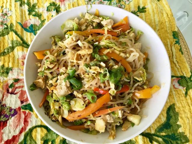 Vegan Pad Thai Bowl of Vegan Pad Thai