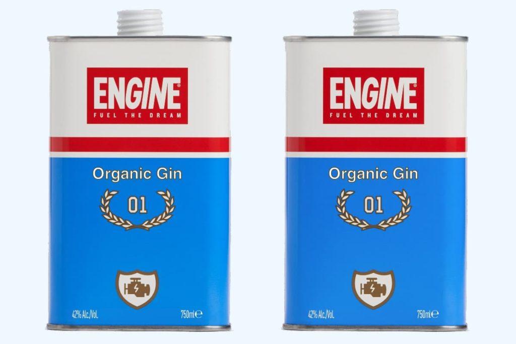 two cans of engine gin