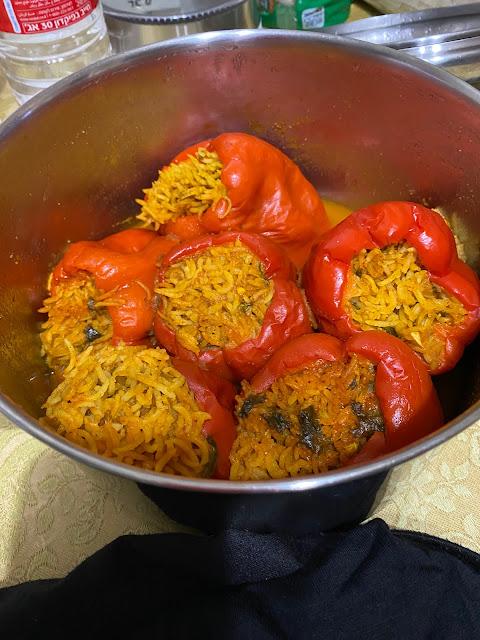 stuffed peppers, rice, vegan