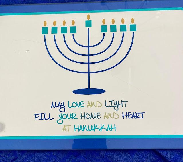 Chanukah glass tray,