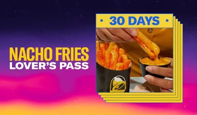 Taco Bell $10 Nacho Fries Lover's Pass.