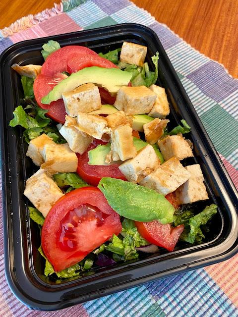 crispy tofu and salad