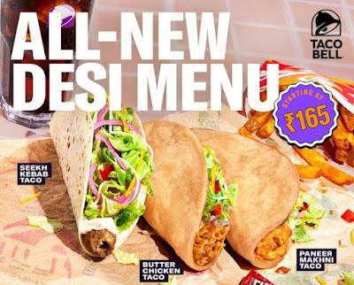 Taco Bell India's new Desi Menu tacos.