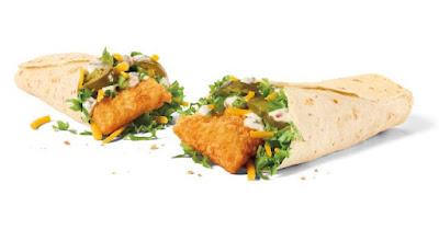 Two Jack in the Box Fish Wraps.