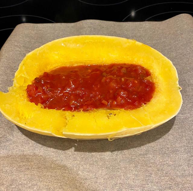 baked spaghetti squash with salsa