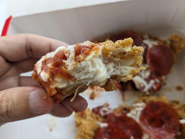 Cross-section of KFC's Chizza.