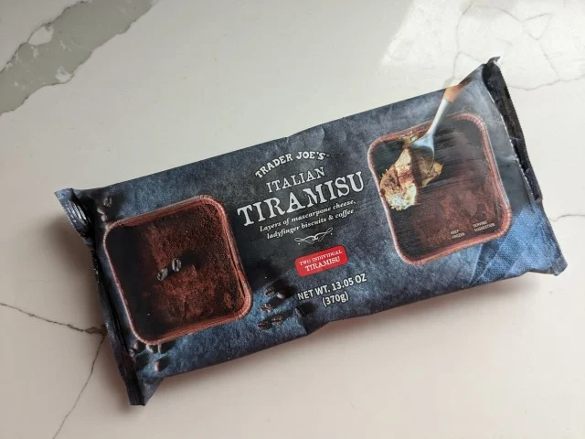 Trader Joe's Italian Tiramisu packaging.