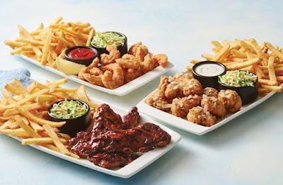 Appleebee's all-you-can-eat Boneless Wings, Riblets, and Double Crunch Shrimp special.