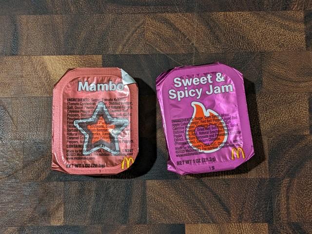 McDonald's Mambo Sauce and Sweet & Spicy Jam.