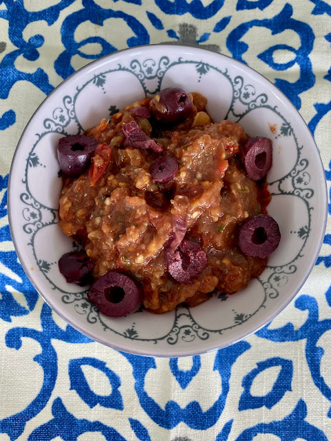 Moroccan eggplant appetizer in a bowl