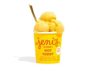 A pint of Jeni's Hot Toddy Sorbet.