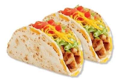 Two Del Taco Stuffed Quesadilla Tacos.
