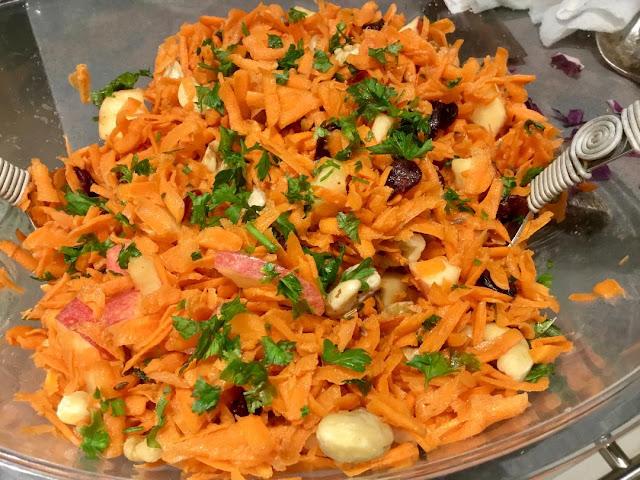 raw carrot salad with cashews, walnuts, cranberries raw carrot salad, vegan, plant-based