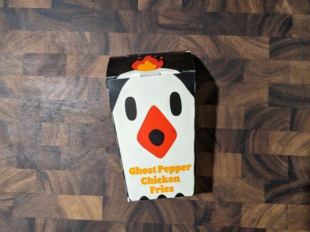 The front of a box of Burger King Ghost Pepper Chicken Fries.