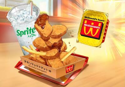 McDonald's Savory Chili WcDonald's Sauce with Chicken McNuggets.