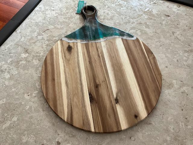 round wooden flat board for serving appetizers
