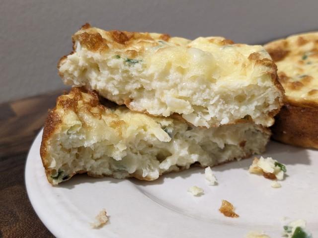 Cross-section of Trader Joe's Egg Frittata.