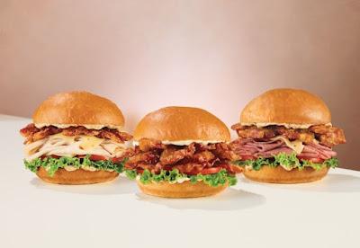 Arby's trio of Brown Sugar Bacon sandwiches.