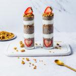 Vanilla Cinnamon Chia Pudding in two tall glasses