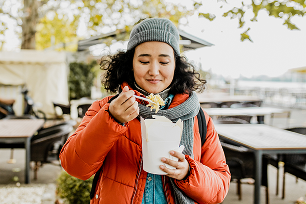 Woman Eats Noodles | At what age does metabolism slow down