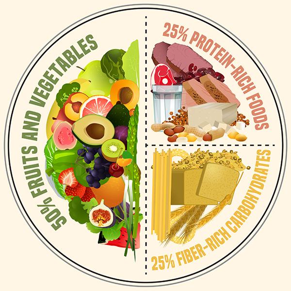 Graphic of a healthy plate | Balanced Meal