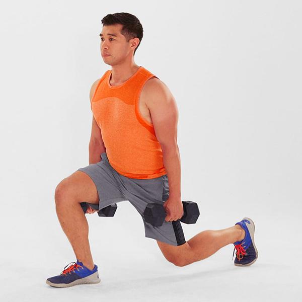 Man Does Weighted Lunges | Farmers Walk Exercise