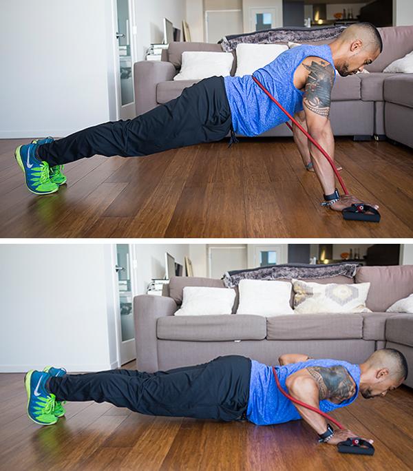 Man Does Banded Push Ups at Home | Chest and Tricep Workout at Home