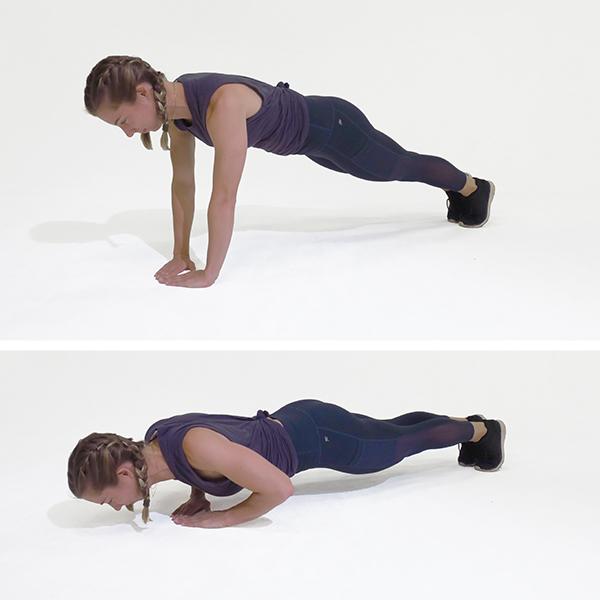 Woman Does Diamond Push Ups | Push Up Variations