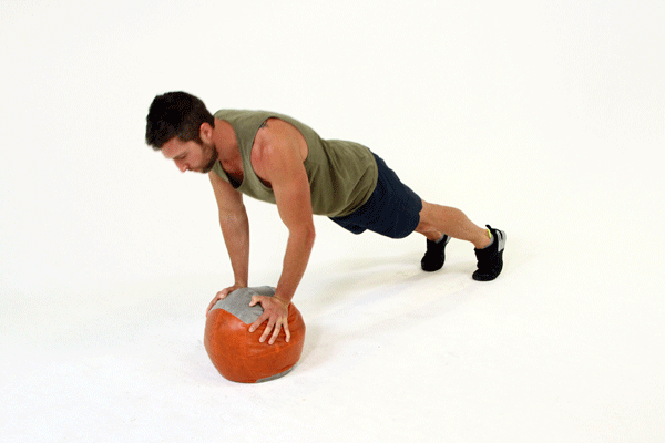 Man Does Medicine Ball Push Ups | Push Up Variations