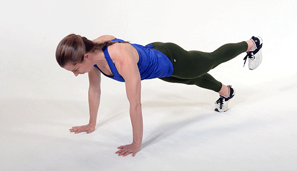 Woman Does Single Leg Push Ups | Push Up Variations