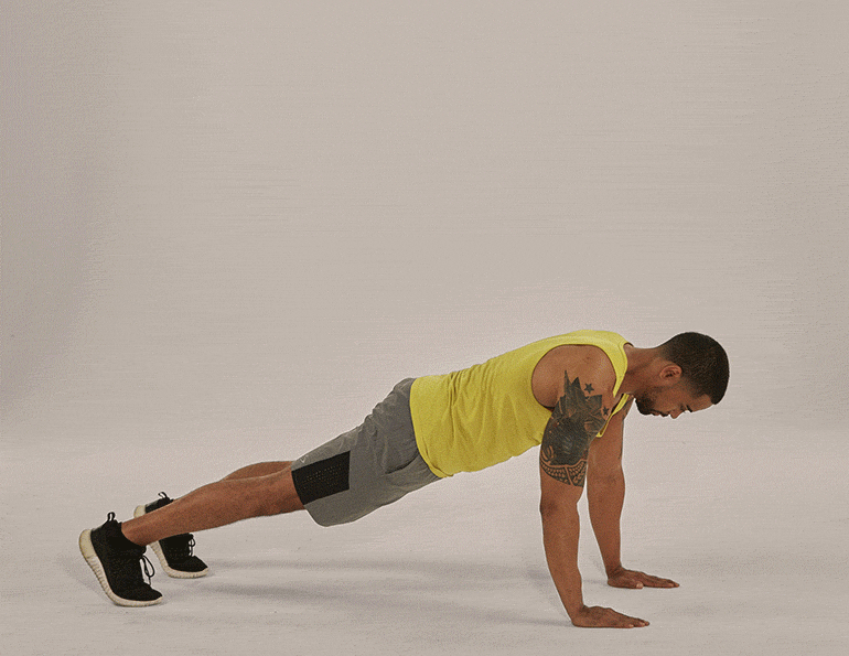 Man Does side plank push ups | Push Up Variations