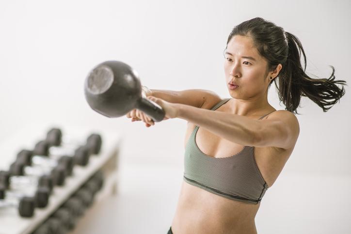 Woman Does Kettlebell Swings | Feel the Burn