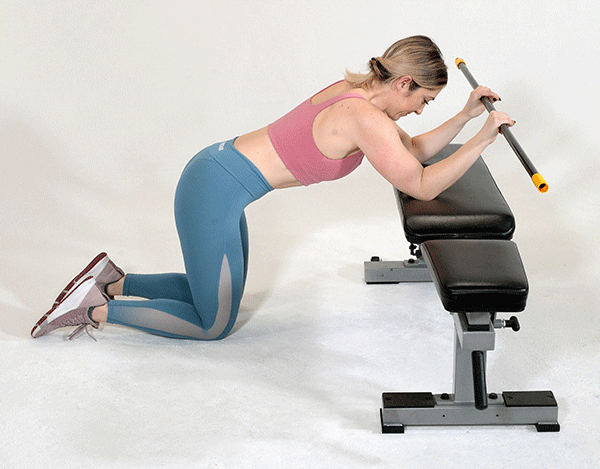 overhead bench stretch | sore arms