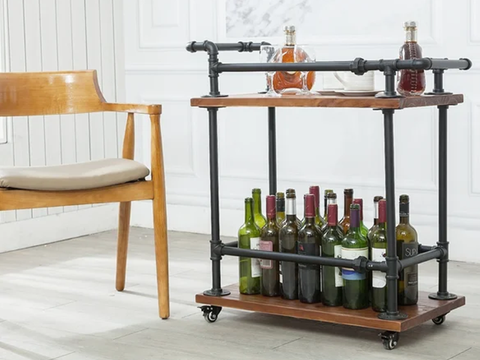 industrial bar cart