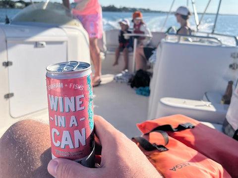 canned wine boat