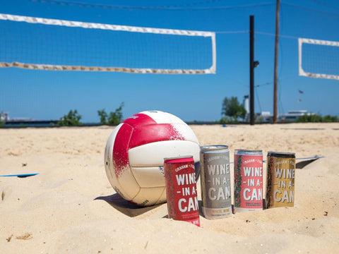 canned wine volleyball
