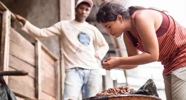 Paola at the post-harvest station 
