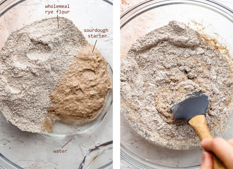 sourdough rye bread flour mixing preferment