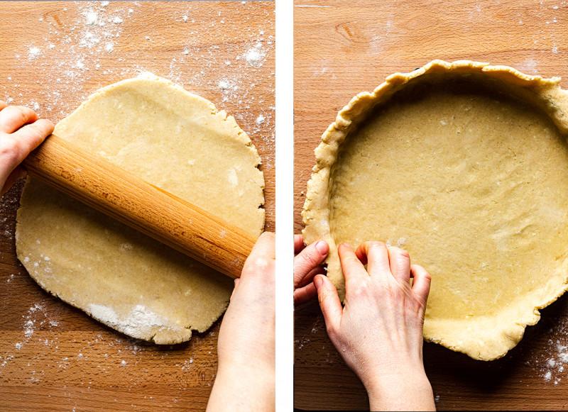 vegan custard tart pastry rolling