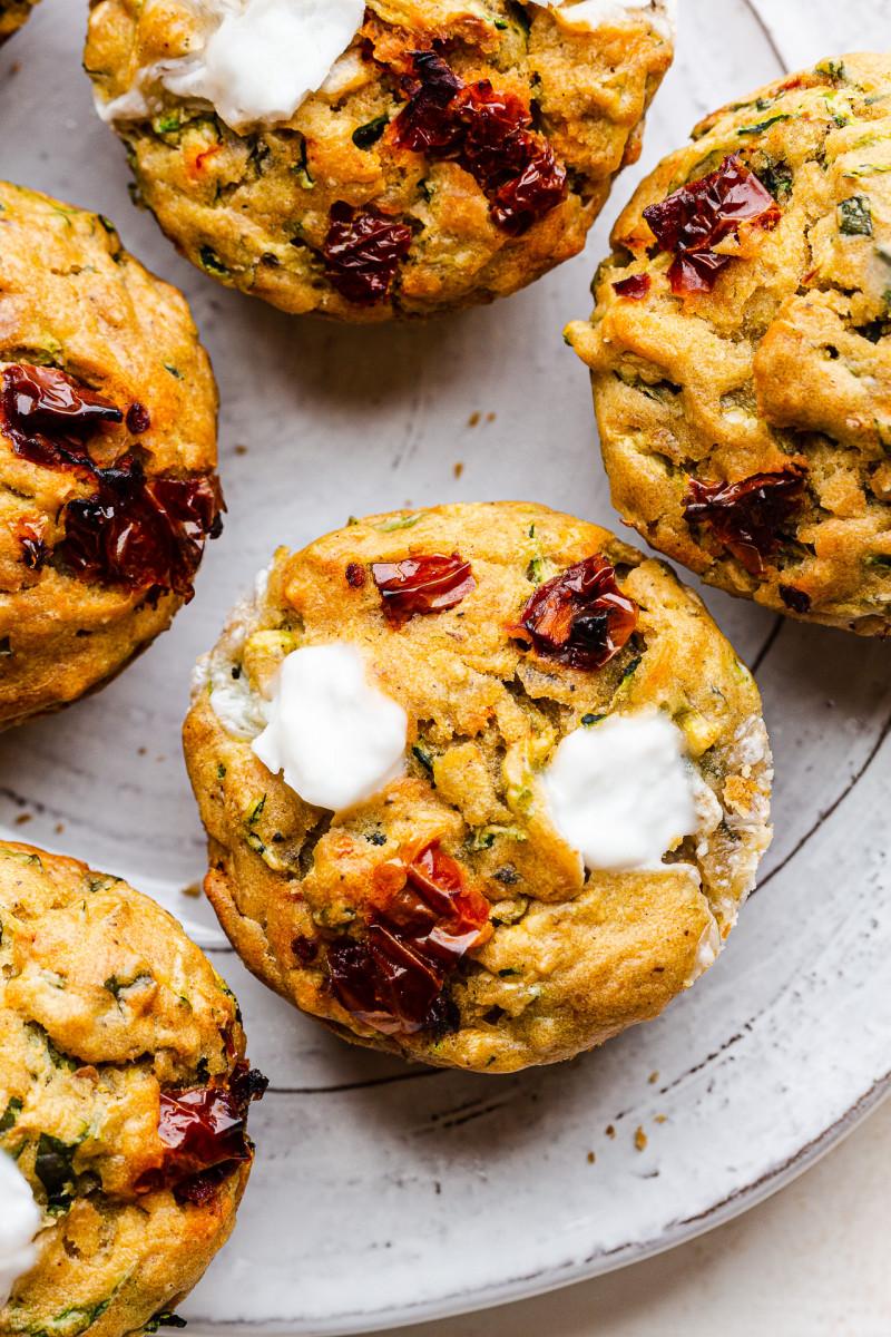 savoury vegan muffins close