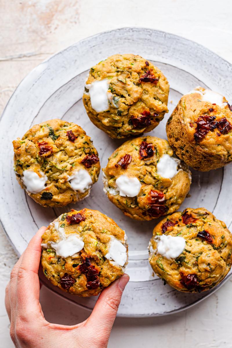 savoury vegan muffins side