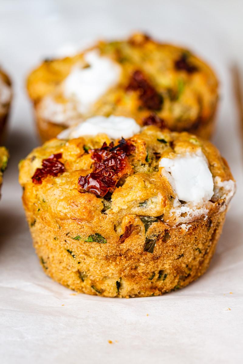 savoury vegan muffins side