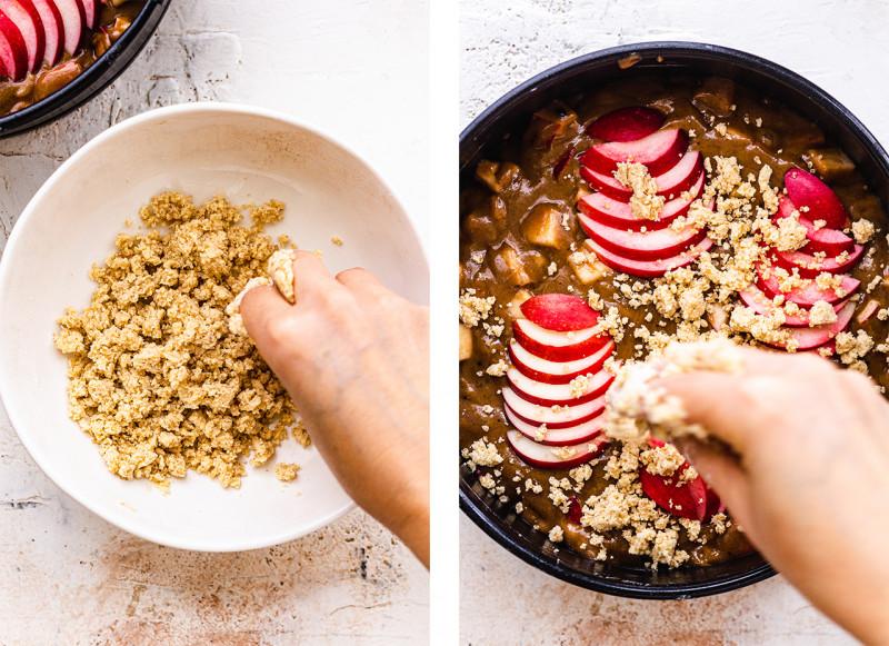 vegan apple cake crumble