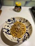 Olive magazine turns to carbonara for inspiration, whisking together egg yolks, Marmite and parmesan. Thumbnails by Felicity.
