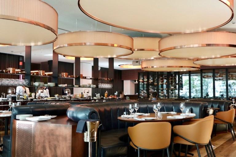 The circular lighting at Mr. Porter