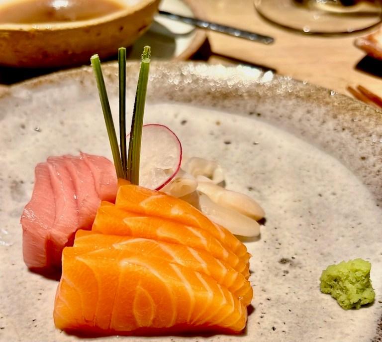 Three kinds of sashimi at Ikoya Barcelona