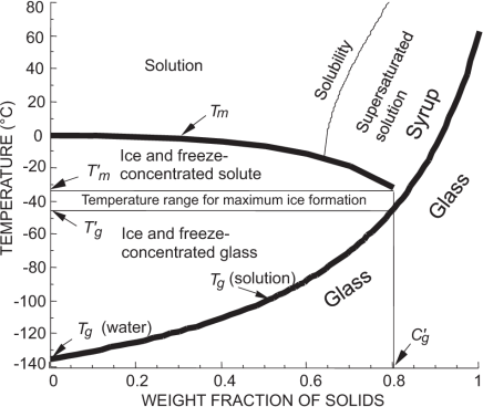 State diagram of a sucrose-water mixture.