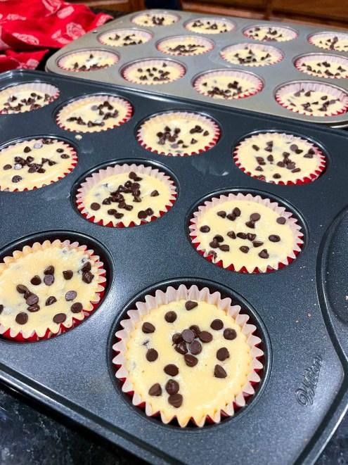 Mini Chocolate Chip Cheesecakes
